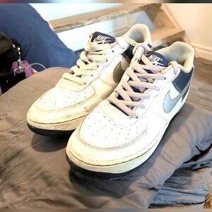 Nike White and Blue Athletic Shoes